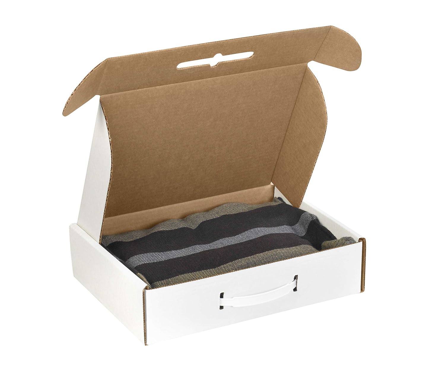 Aviditi MCC1 Corrugated Carrying Cases, 12 1/8" x 9 1/4" x 3", Oyster White (Pack of 10)