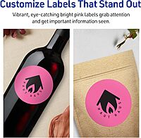 Avery Printable Round Labels, Sure Feed Technology, 3-1/2" Diameter, Bright Pink, Print-to-the-Edge, Laser/Inkjet Printable
