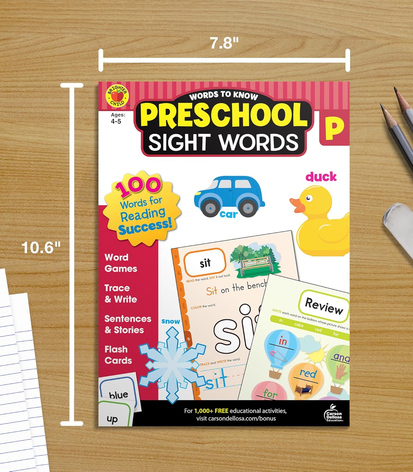 Words to Know Sight Words Preschool Workbook—Reading Activities, Games, Puzzles, Flash Cards