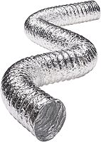 Deflecto 3-Ply 4in x 8ft Class 1 Flexible Aluminum Duct With Spring Clamps, Silver, FLXC0408