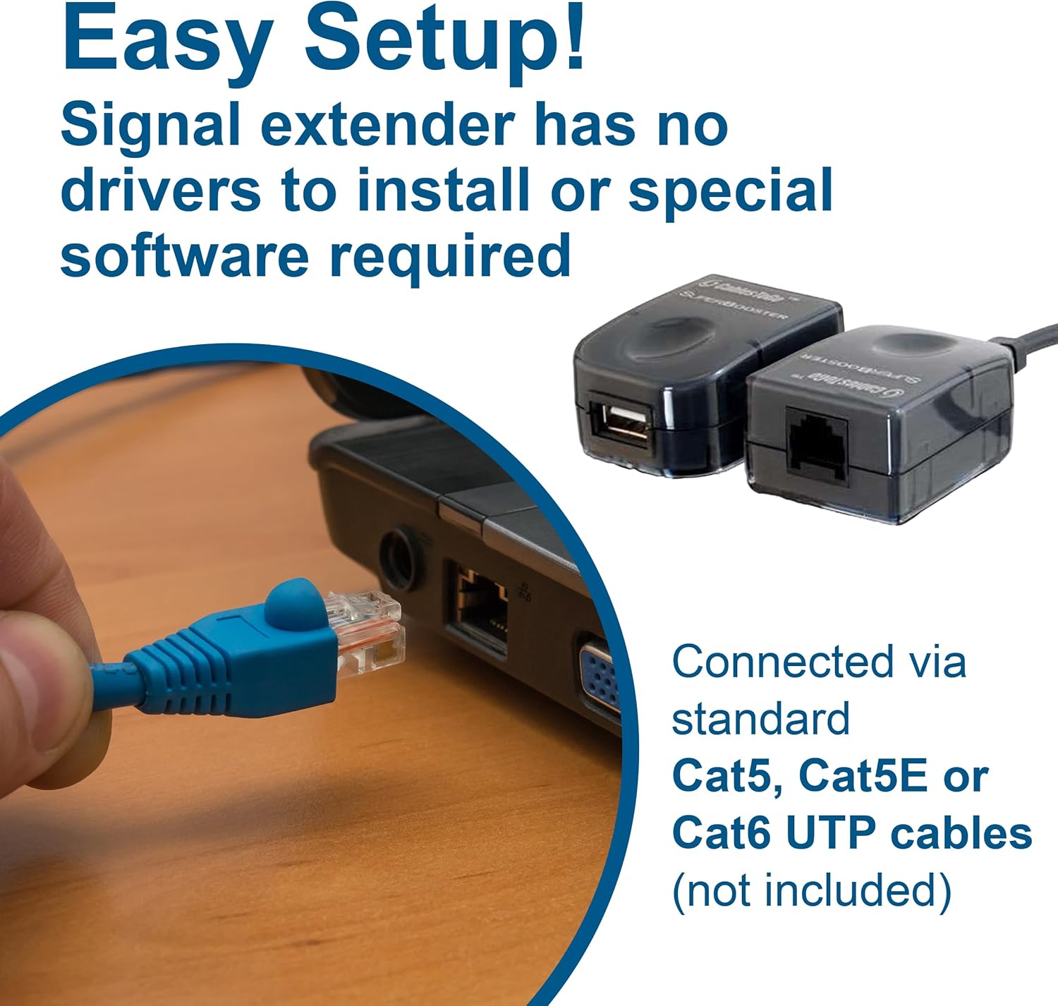C2G USB SuperBooster Extender (over Cat5/Cat5E/Cat6)