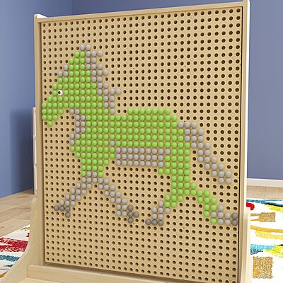 Flash Furniture Bright Beginnings Commercial Grade 512-Piece Peg Accessory Pack For Modular STEAM Wall, Multicolor Pastel