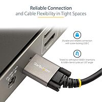 StarTech.com Screw Locking USB-C Cable USB 3.2 Gen 2 10Gbps 100W (5A)