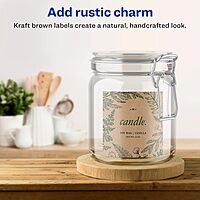 Avery Kraft Brown Square Labels, Sure Feed Technology, 4" x 4", 60 Kraft Brown Labels, Laser/Inkjet Printable 60 labels