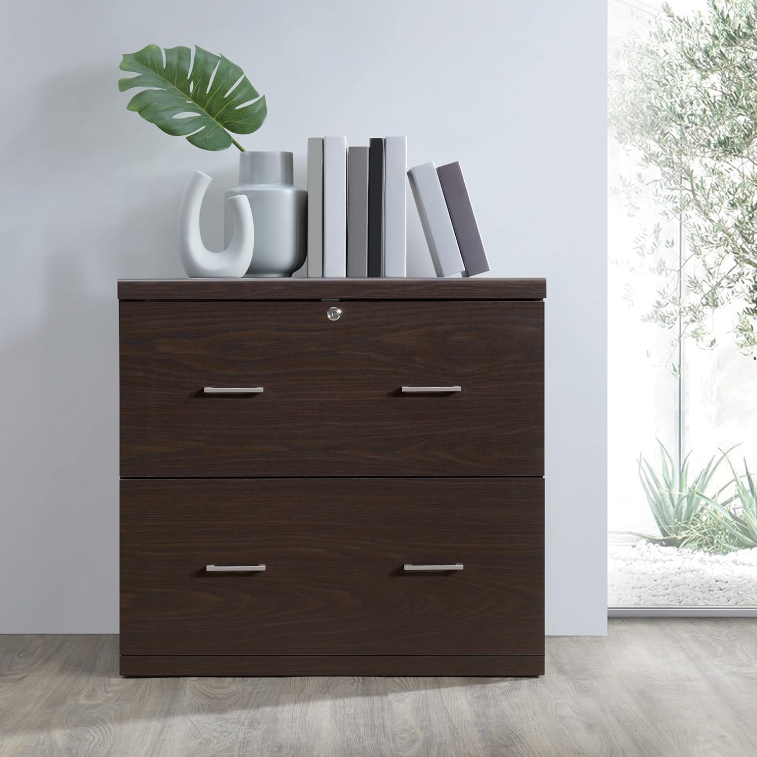 Office Star Alpine 2-Drawer Lateral File Cabinet with Lockdowel Fastening System