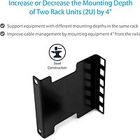 StarTech.com Server Rack Depth Extender - 4in / 10 cm - TAA Compliant - Recessed Rack Adapter - Rack Mount Adapter Kit