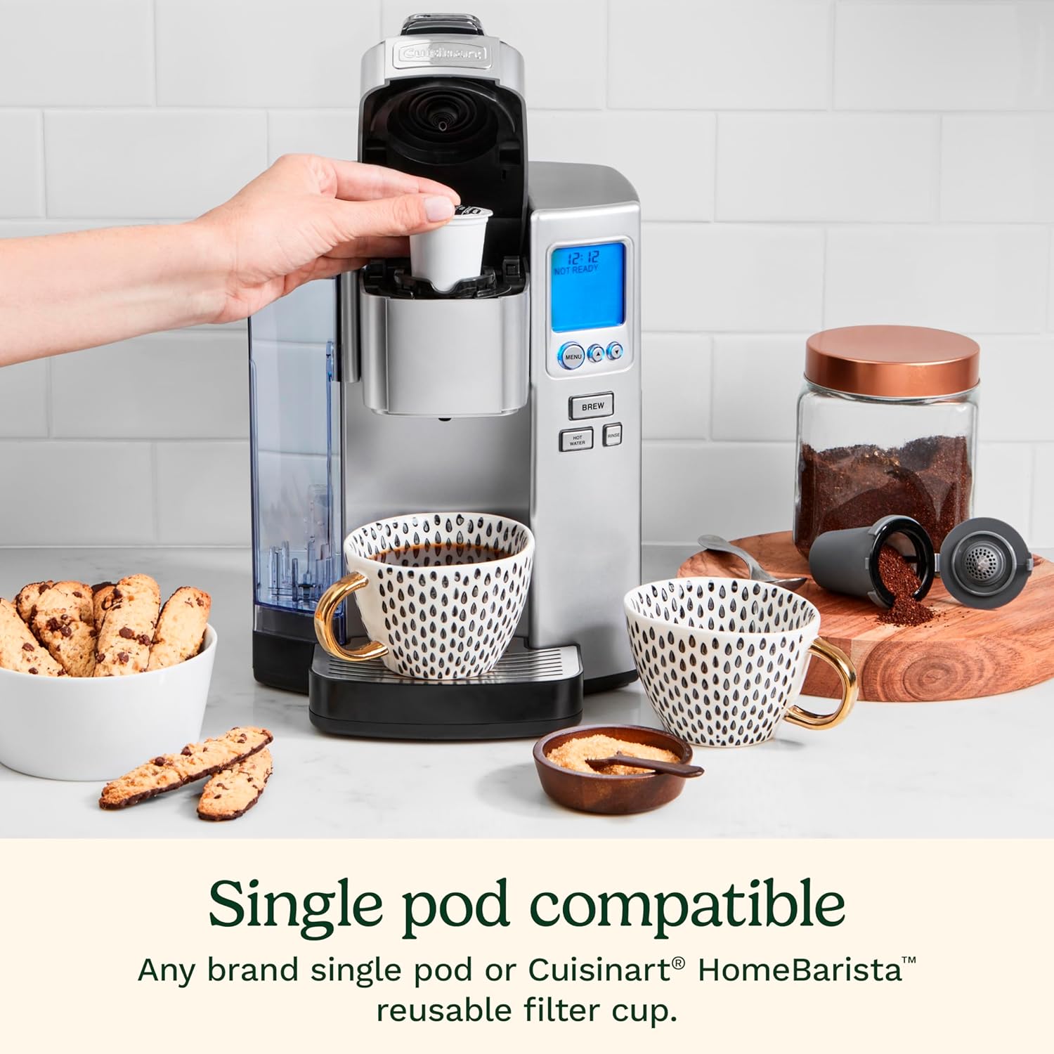 Cuisinart Coffee Maker, Single Serve 72-Ounce Reservoir Coffee Machine, Programmable Brewing & Hot Water Dispenser