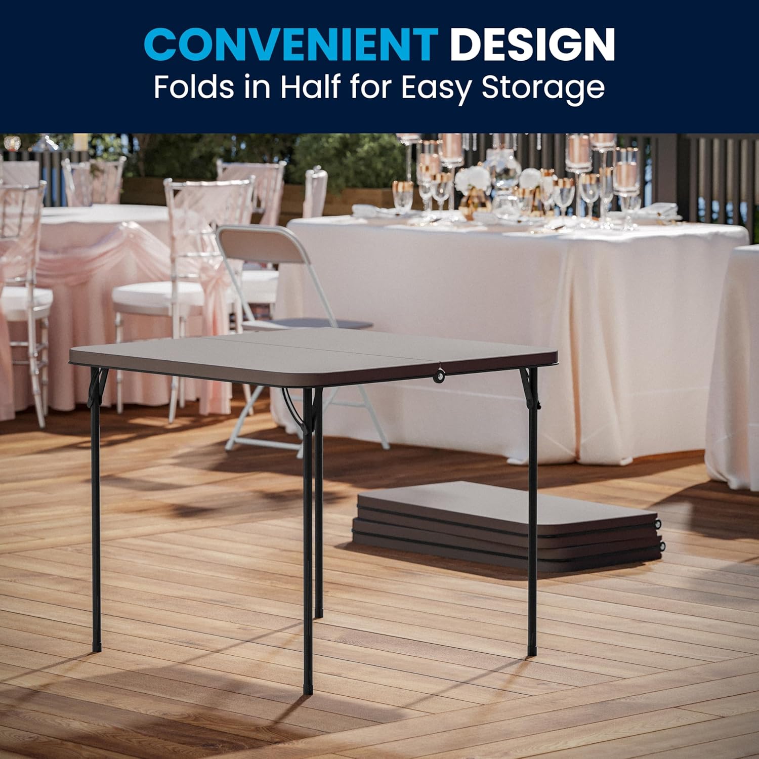 Flash Furniture Square Plastic Folding Event Table