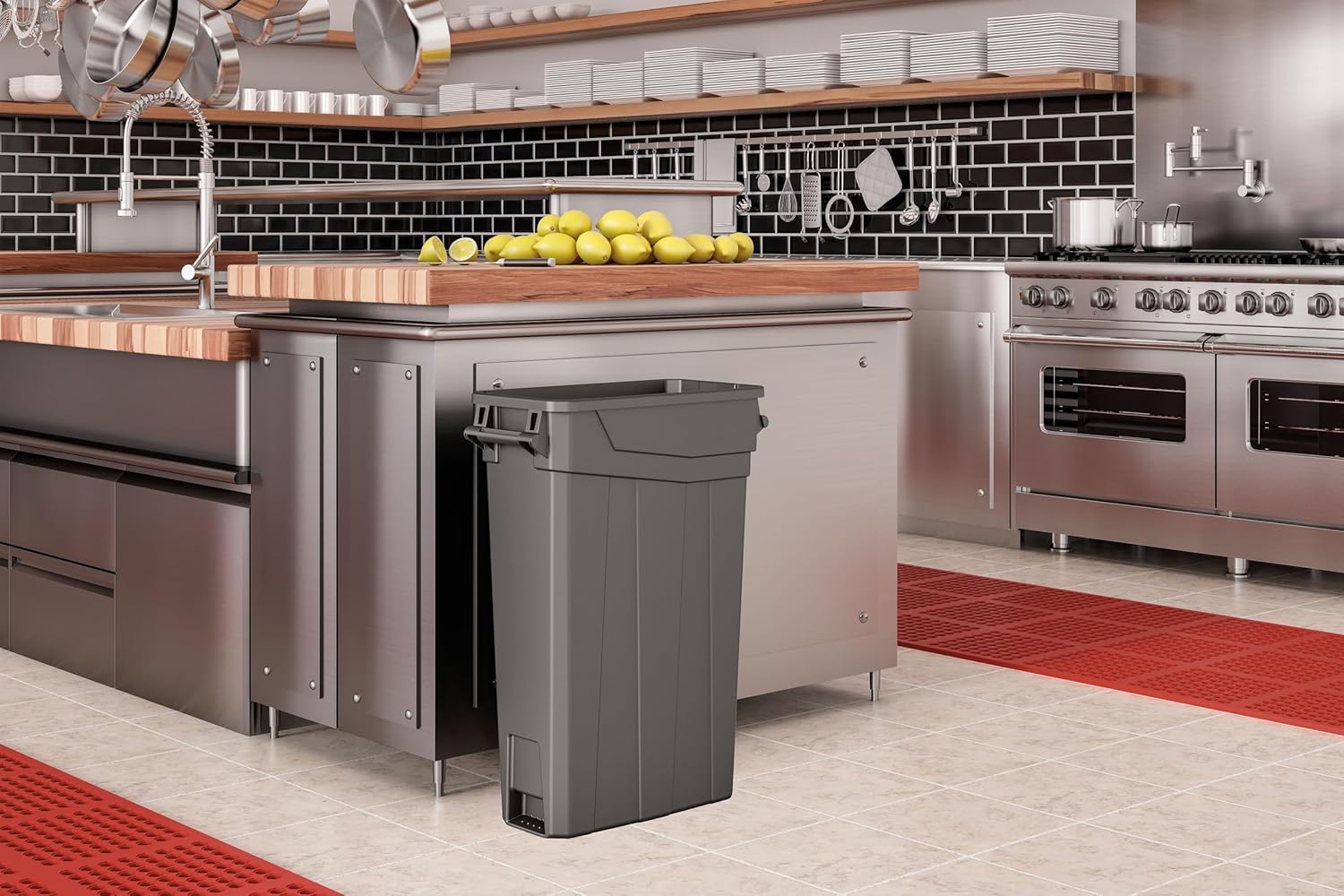 Suncast Commercial 23-Gallon Slim Narrow Trash and Recycling Bin