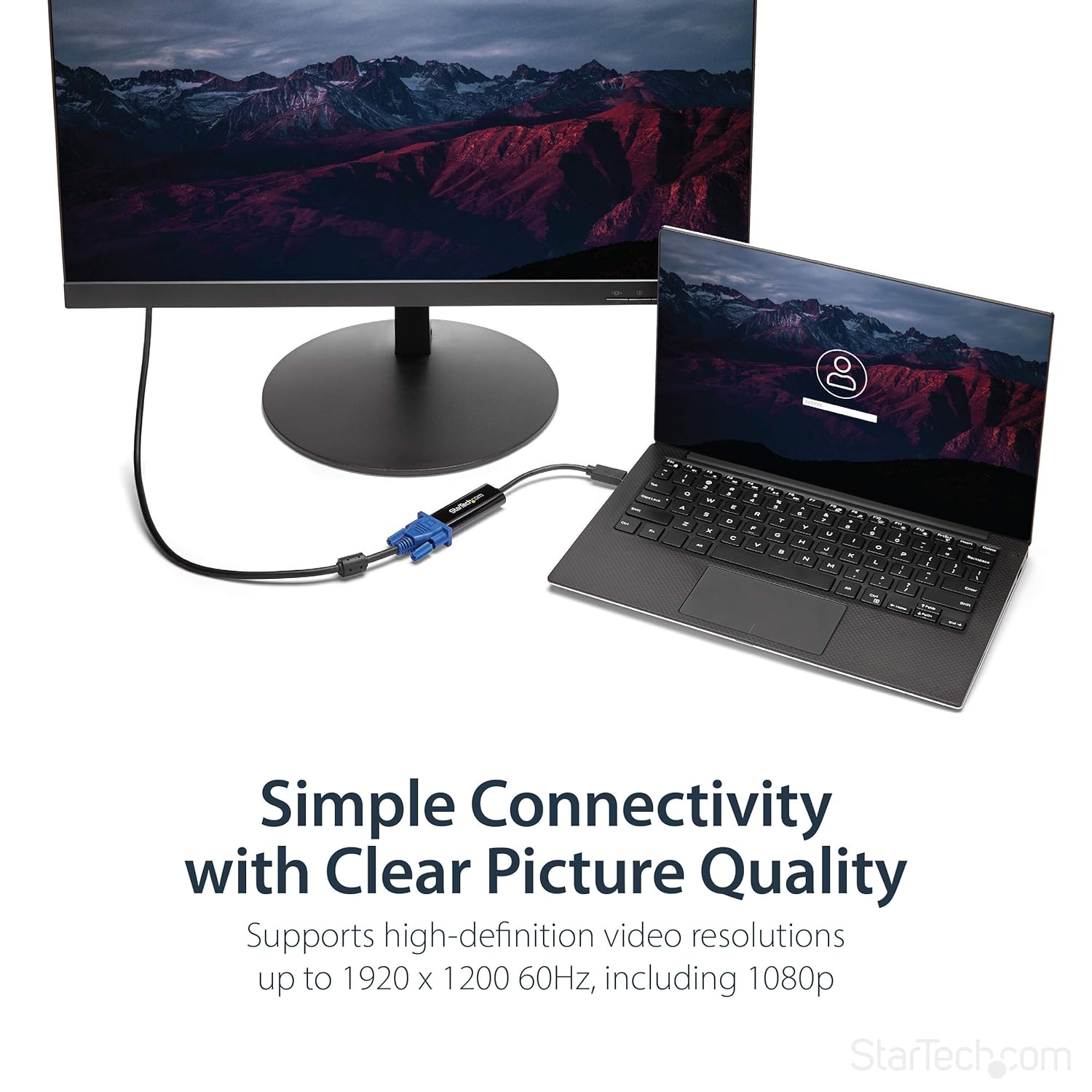 StarTech.com USB 3.0 to VGA Adapter, USB to VGA Monitor Converter for Windows, Slim, TAA (no support for macOS/ChromeOS/Linux)