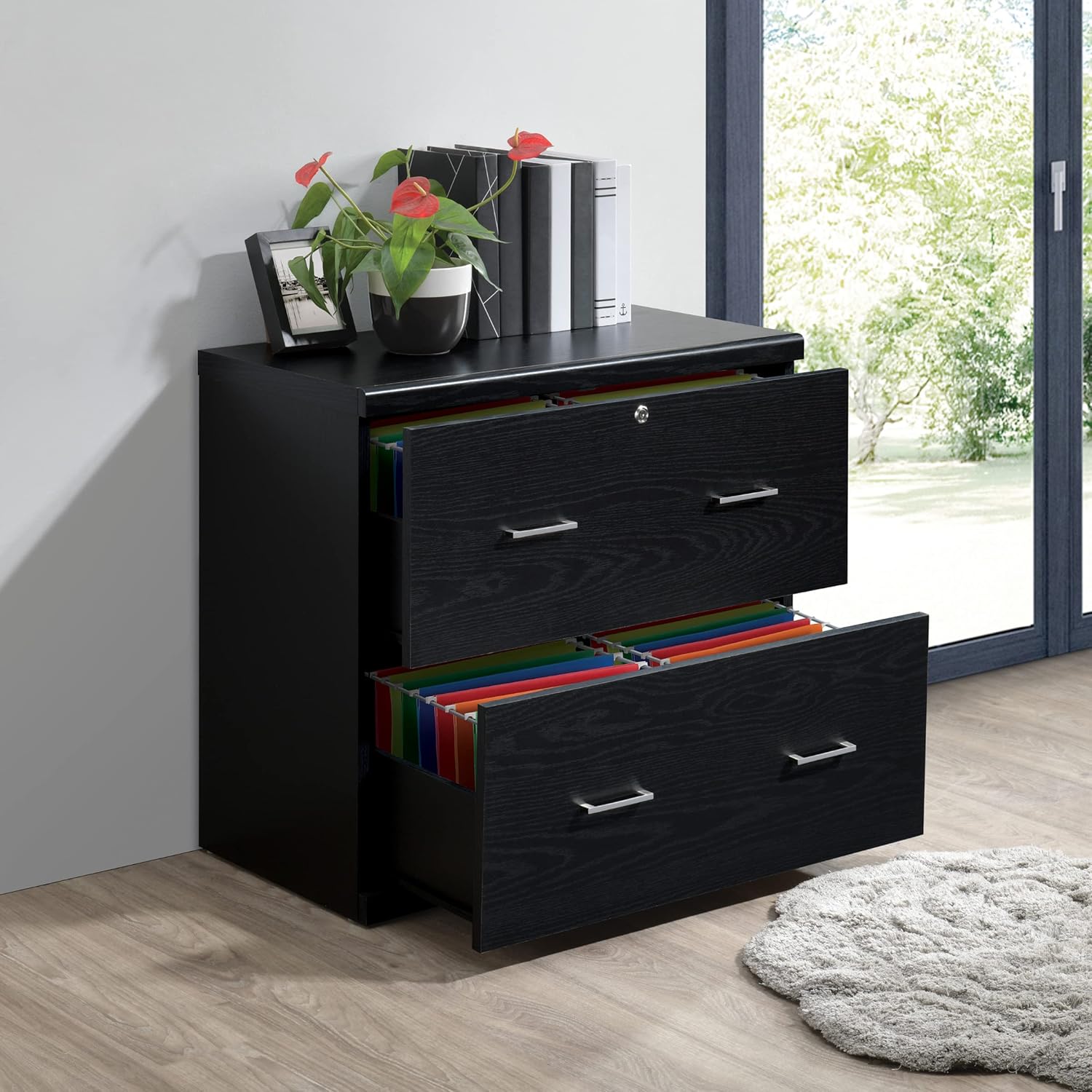 Office Star Alpine 2-Drawer Lateral File Cabinet with Lockdowel Fastening System