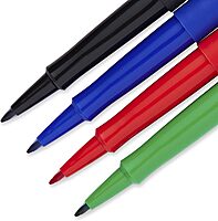 Paper Mate Flair Porous-Point Pens, Medium Point, 0.7 mm, Assorted Ink Colors, Pack Of 4 Pens