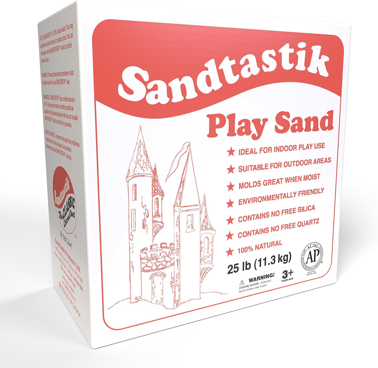 Sandtastik Sparkling White Play Sand - 50 lb (22.6 kg), Fill Sandboxes & Sensory Tables, Non-Toxic, Scoop