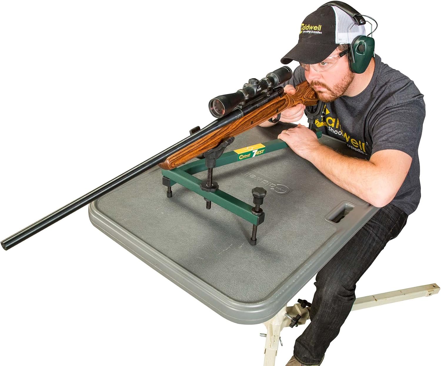 Caldwell 7 Rest Adjustable Ambidextrous Adjustable Rifle Shotgun Gun Shooting Rest for Range, Outdoors, Sight In