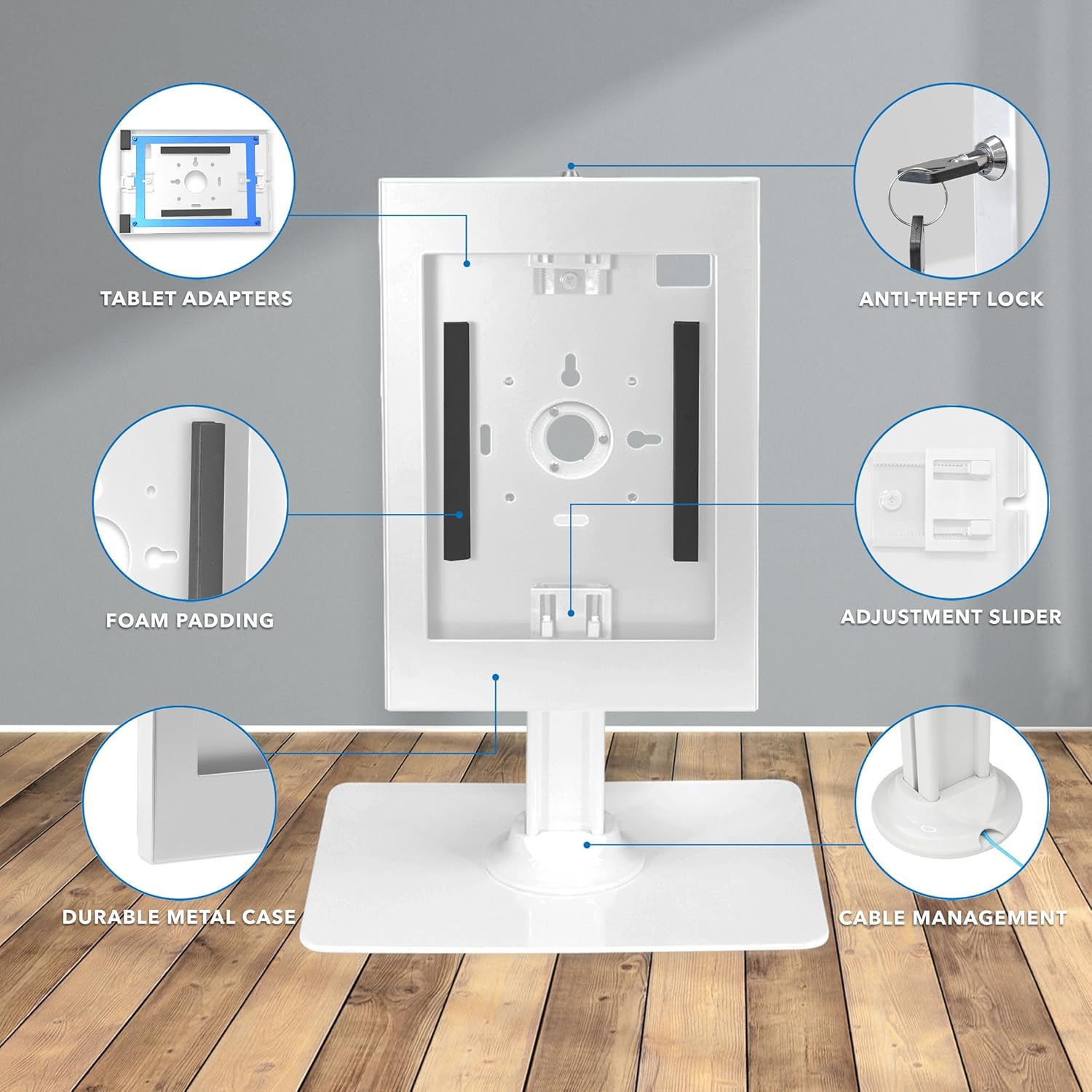 Mount-It! Anti-Theft Tablet Kiosk, Locking Countertop Tablet Enclosure with Freestanding Base - Pro, iPad Air