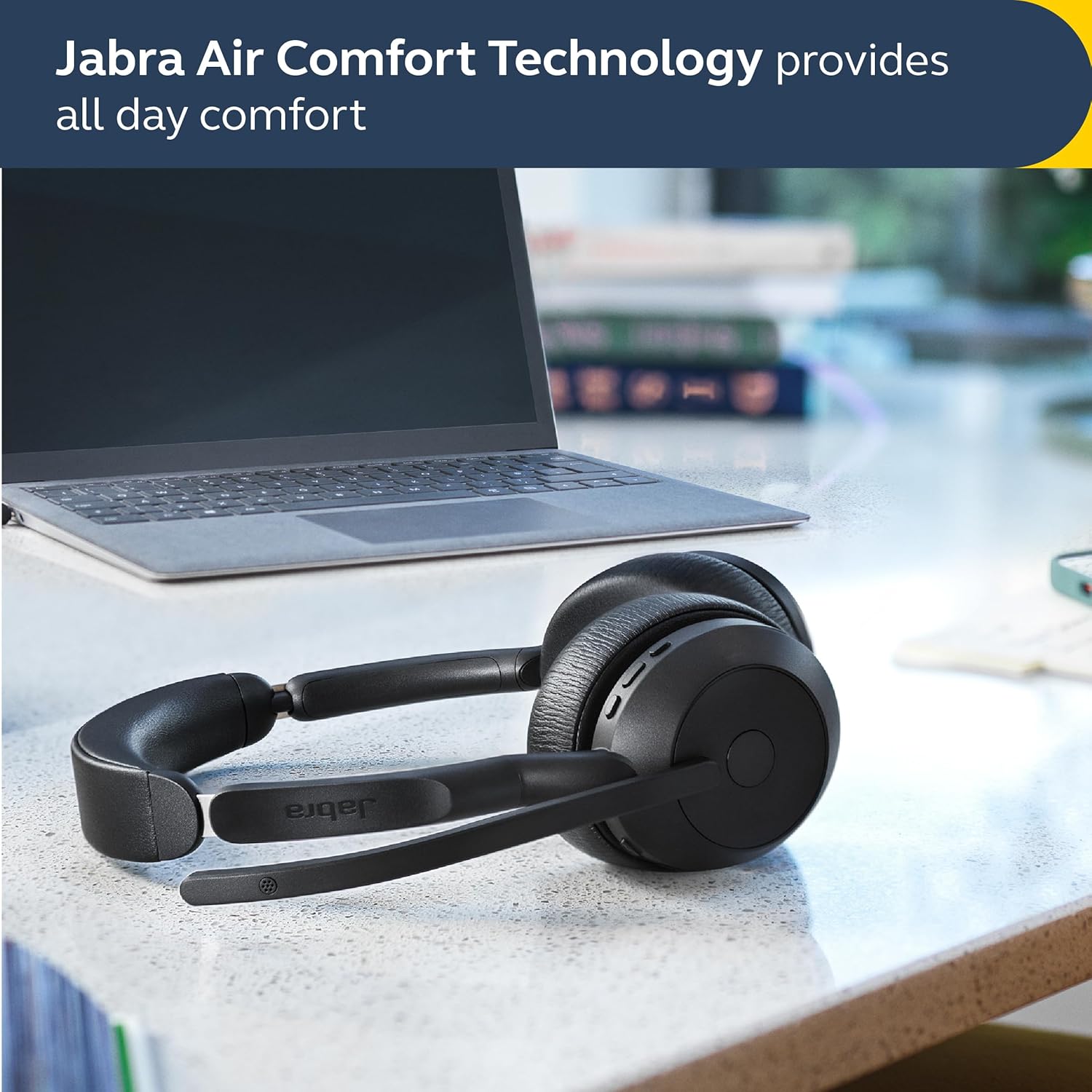 Jabra Evolve2 55 Stereo Wireless Headset with Charging Stand, AirComfort Technology