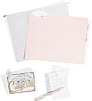 U Brands Delicate Details Filing Kit, Pastel/Gold, Set Of 145 Pieces
