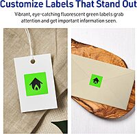Avery Printable Square Labels, Sure Feed Technology, 1" x 1", Neon Green, Print-to-the-Edge, Laser/Inkjet Printable