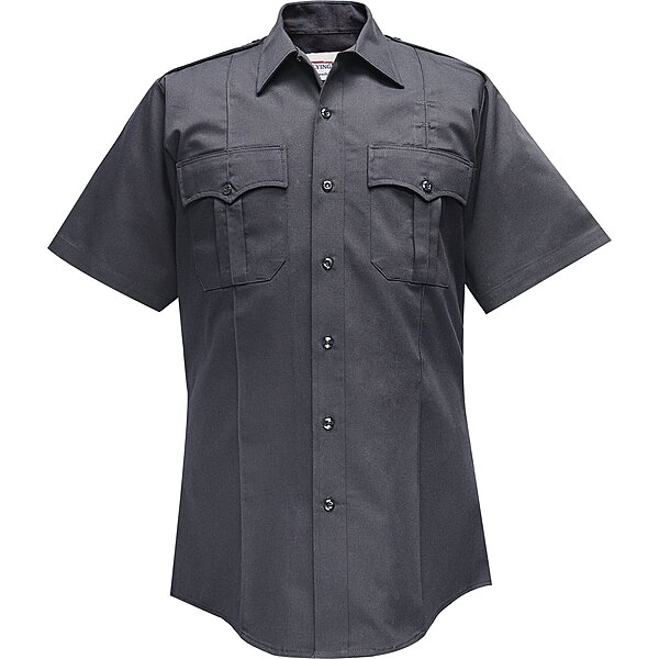 Flying Cross Valor Men's Short Sleeve Uniform Shirt - 65% Polyester/35% Cotton - Navy