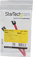 StarTech.com 12in Latching SATA Cable - SATA cable - Serial ATA 150/300/600 - SATA (R) to SATA (R) - 1 ft - latched - red