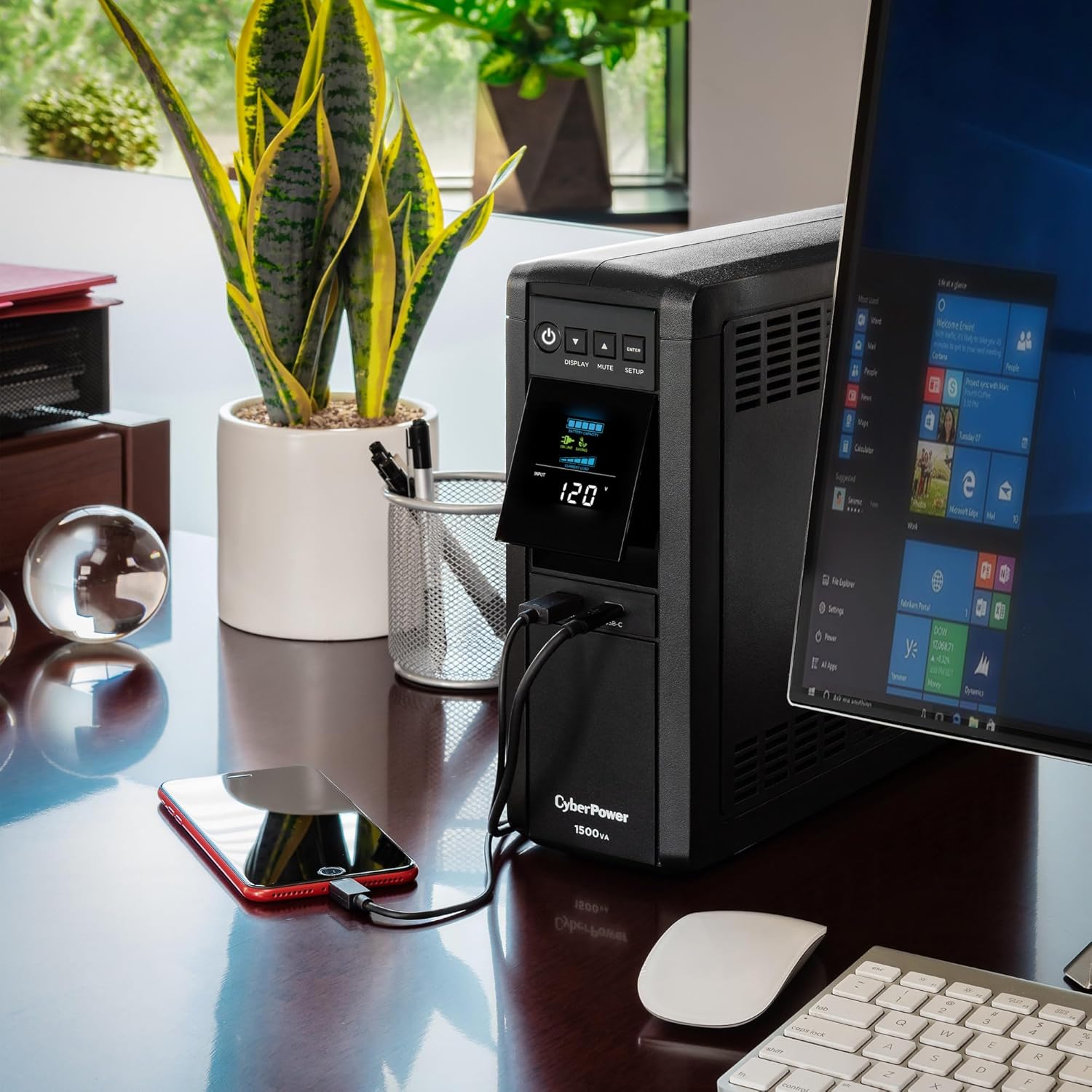 CyberPower PFC Sinewave UPS Battery Backup and Surge Protector, Mini-Tower