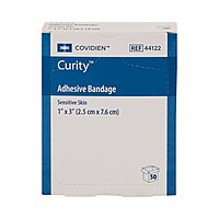 Curity™ Sensitive Skin Plastic Adhesive Strip Tan 1″ × 3″ Sterile