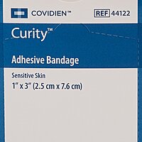 Curity™ Sensitive Skin Plastic Adhesive Strip Tan 1″ × 3″ Sterile