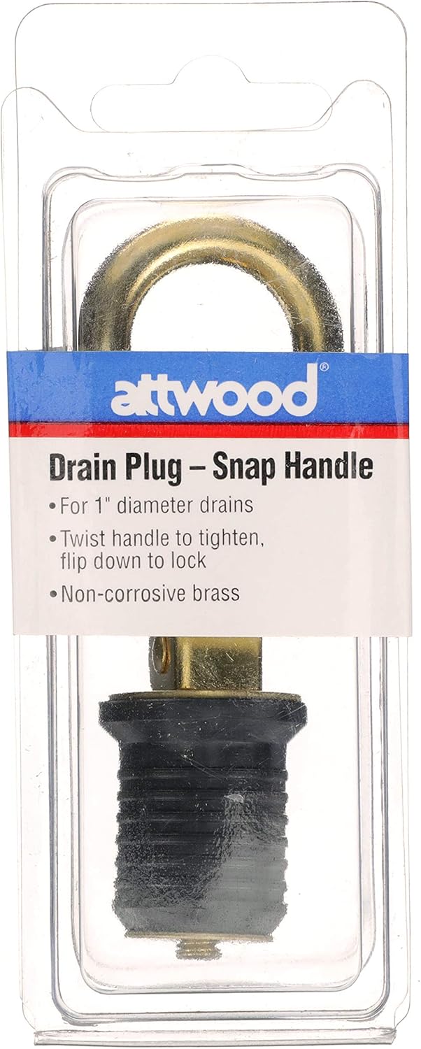 Attwood 7524A7 Snap-Handle Drain Plug, 1" Diameter