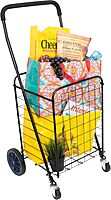 Mount-It! Foldable Shopping Cart with 360° Swivel Wheels, Portable Grocery Cart on Wheels with Extended Foam Handle