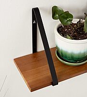 KATE AND LAUREL Soloman Wooden Floating Shelves with Metal Brackets