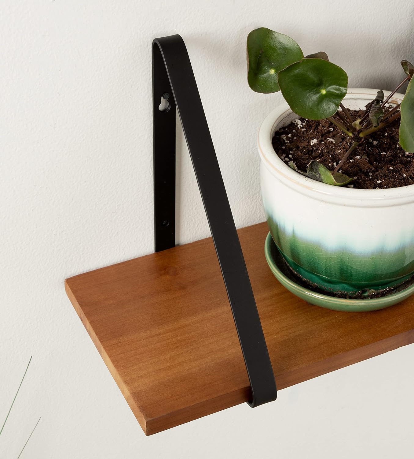 KATE AND LAUREL Soloman Wooden Floating Shelves with Metal Brackets