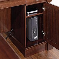 Sauder Palladia L-Shaped Desk with Drawers, File Cabinet Storage & Keyboard Tray