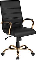 Flash Furniture Whitney Swivel LeatherSoft Desk Chair with Padded Seat and Armrests