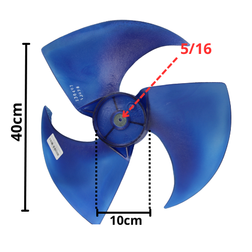 Aspa Condensador Largo 40cm, Ancho  10cm, Flecha 5/16 - 810848146