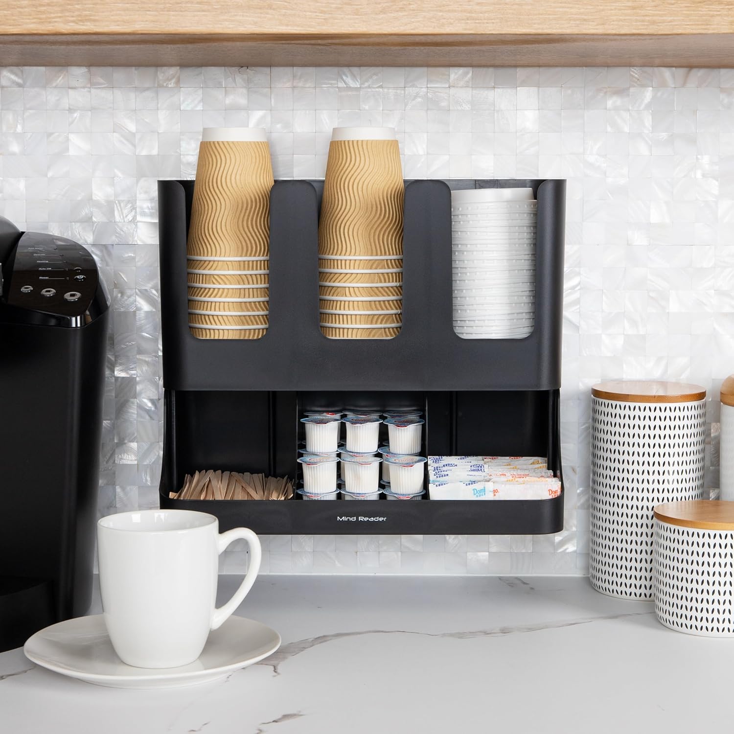 MIND READER Countertop Coffee and Condiment Organizer