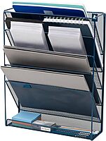Mind Reader 5-Tier Vertical File Holder, Desktop Organizer, Wall Mount
