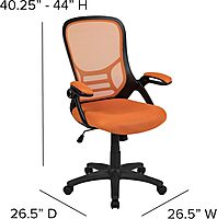 Flash Furniture Porter High-Back Mesh Ergonomic Swivel Office Chair with Adjustable Lumbar Support and Flip-Up Armrests