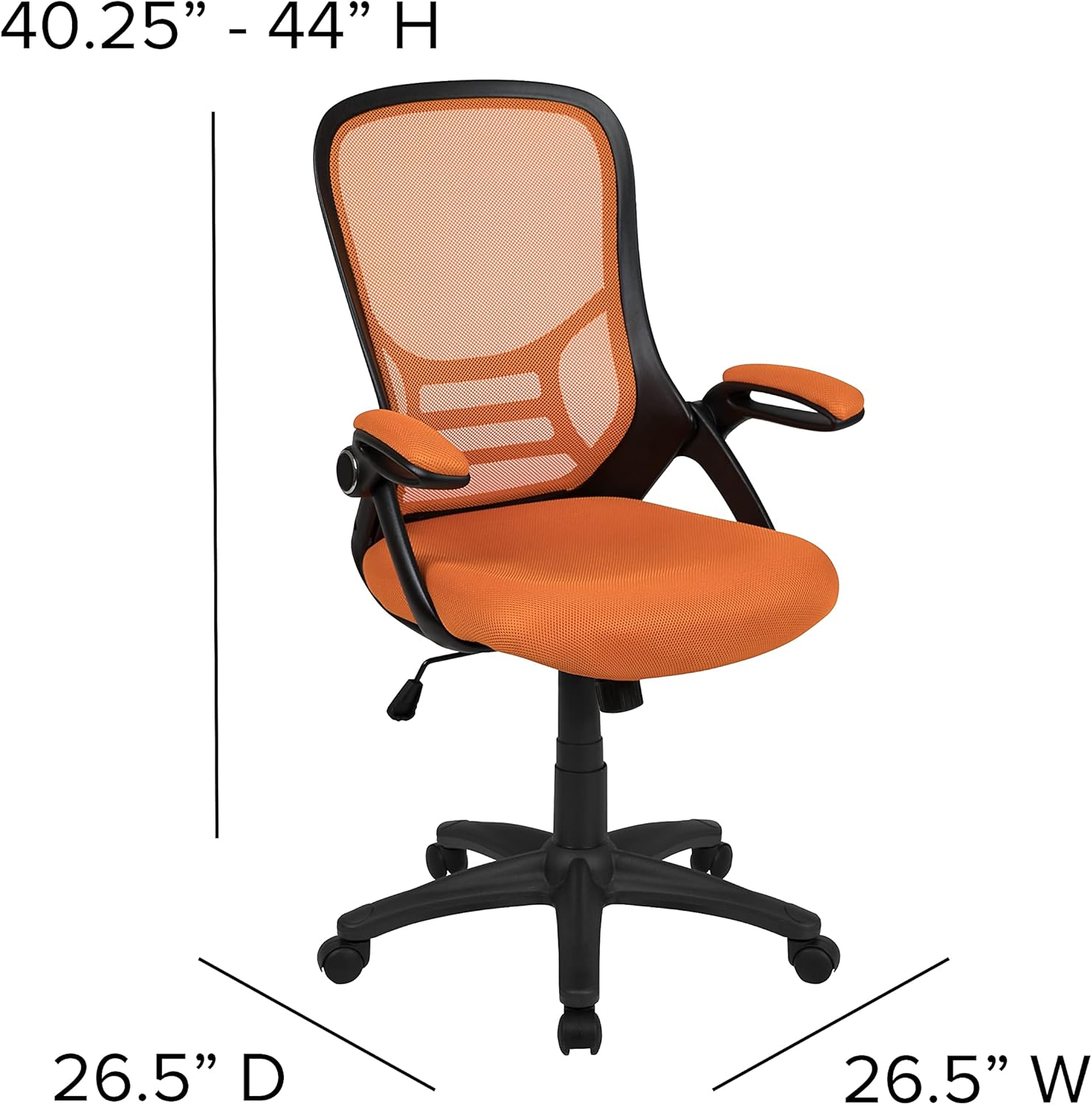 Flash Furniture Porter High-Back Mesh Ergonomic Swivel Office Chair with Adjustable Lumbar Support and Flip-Up Armrests