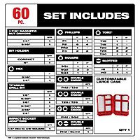 Milwaukee Shockwave Bit & Drill Bit Kit w/ 60 Pcs - 48-32-4097