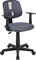 Flash Furniture Flash Fundamentals Mid-Back Mesh Swivel Task Office Chair with Pivot Back and Arms