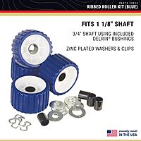 C.E. Smith Ribbed Roller Replacement Kit - 4-Pack - Blue