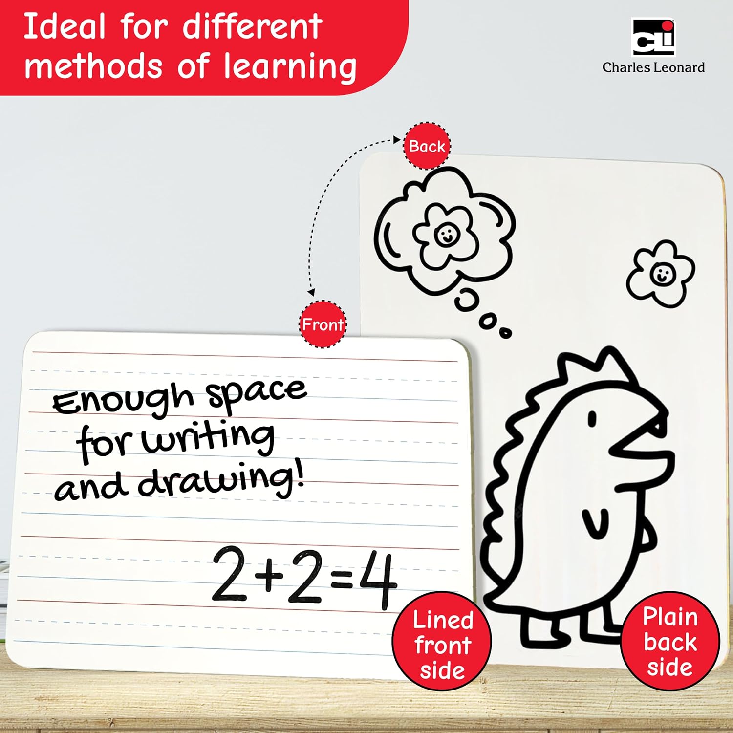 CHARLES LEONARD Dry Erase Lapboard Class Pack with Markers and Erasers
