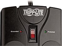 Tripp Lite TLP808B 8 Outlet Surge Protector Power Strip, 8ft Cord Right Angle Plug, Black, Lifetime Insurance