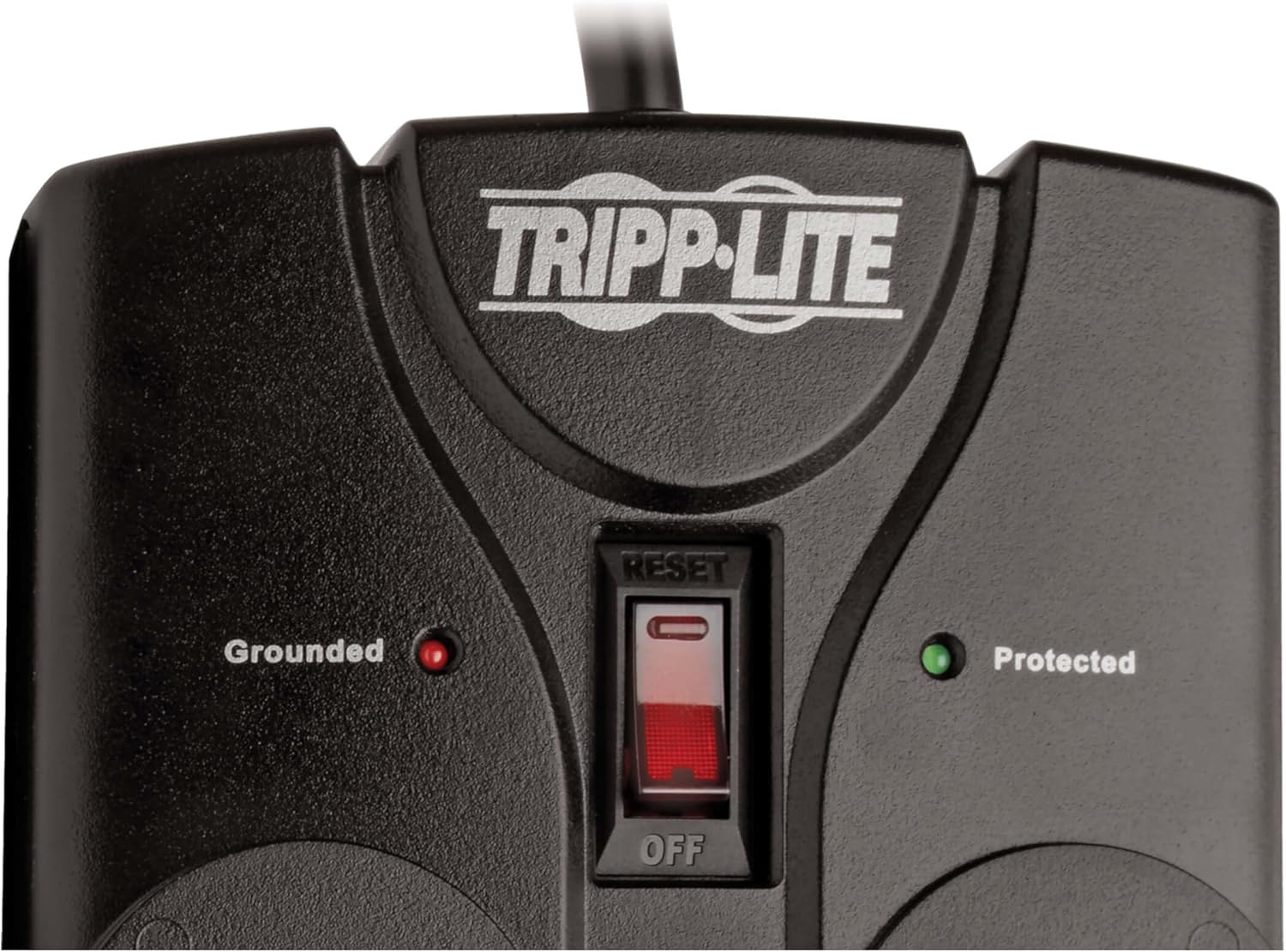 Tripp Lite TLP808B 8 Outlet Surge Protector Power Strip, 8ft Cord Right Angle Plug, Black, Lifetime Insurance