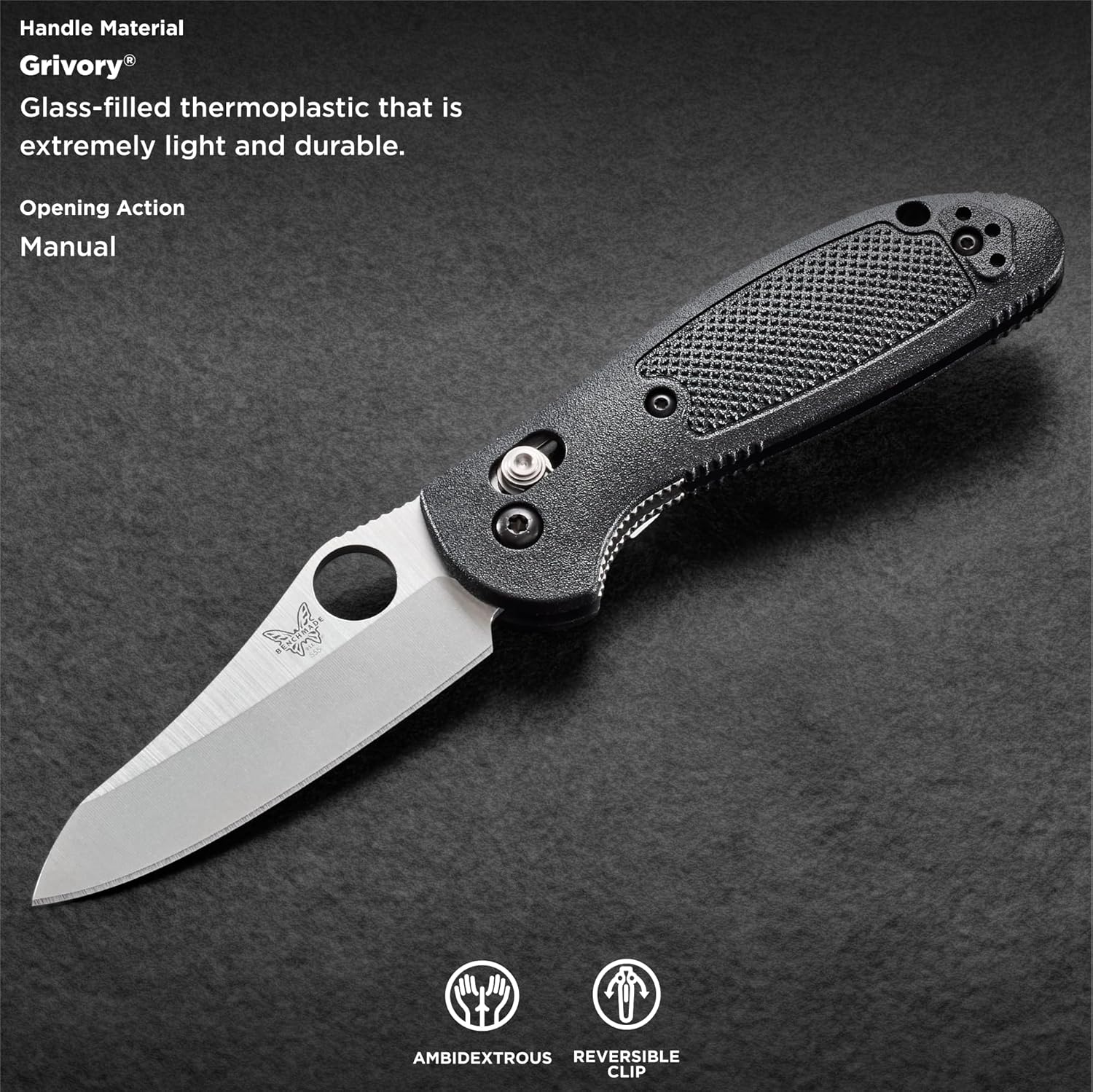 BENCHMADE Mini Griptilian Folding Knife CPM-S30V Grivory Handle