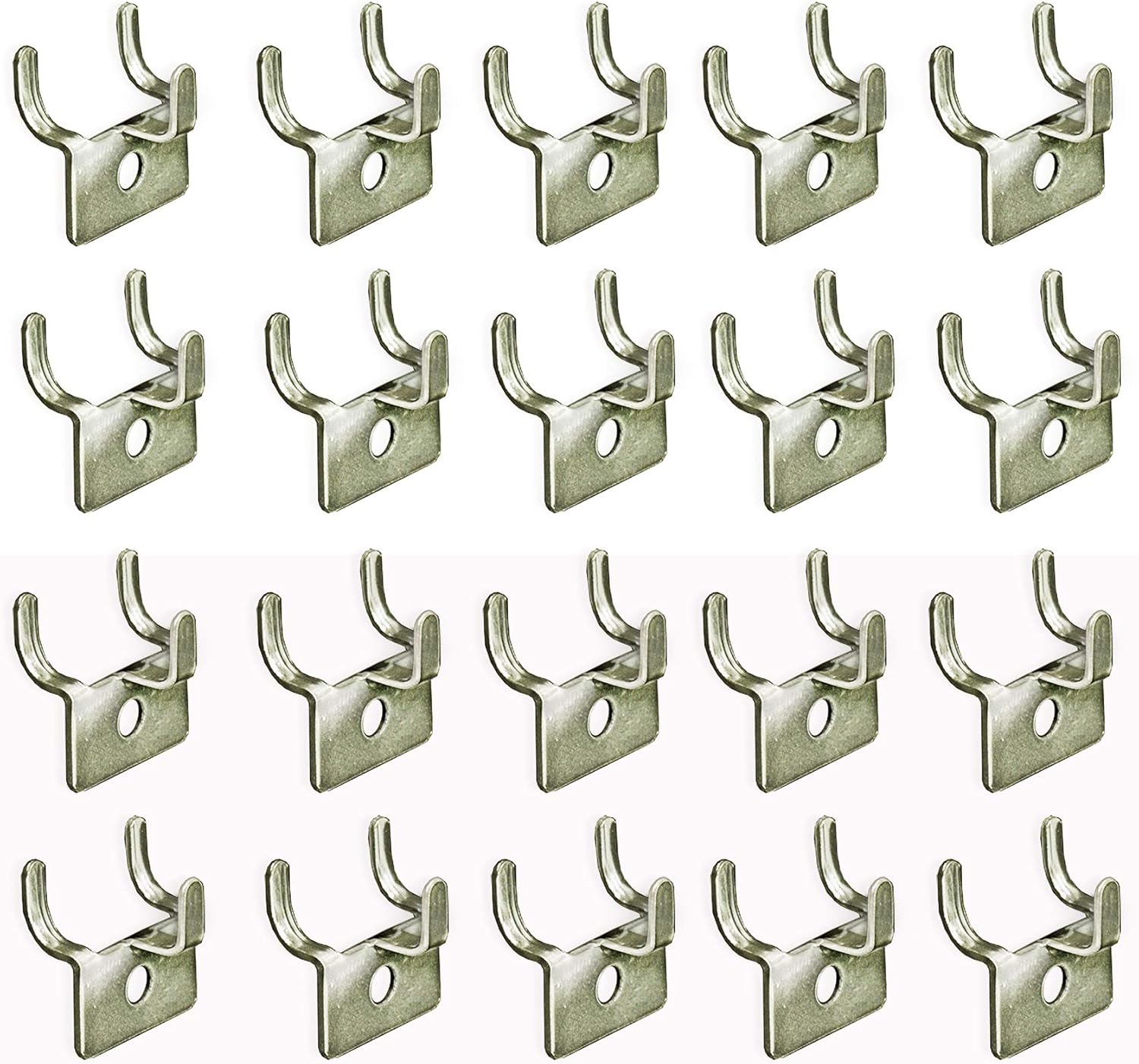 Azar Displays Metal Prong Hooks, 1-1/4inH x 1-1/8inW x 3/8inD, Pack Of 20 Hooks