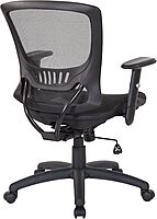 Office Star Mesh Seat and Back Office Task Chair with Lumbar Support and Height Adjustable Arms