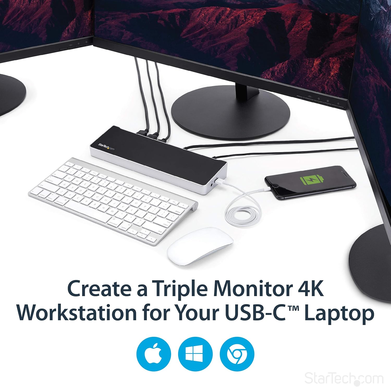 StarTech.com Universal USB-C Laptop Docking Station (Dual & Triple Monitor)