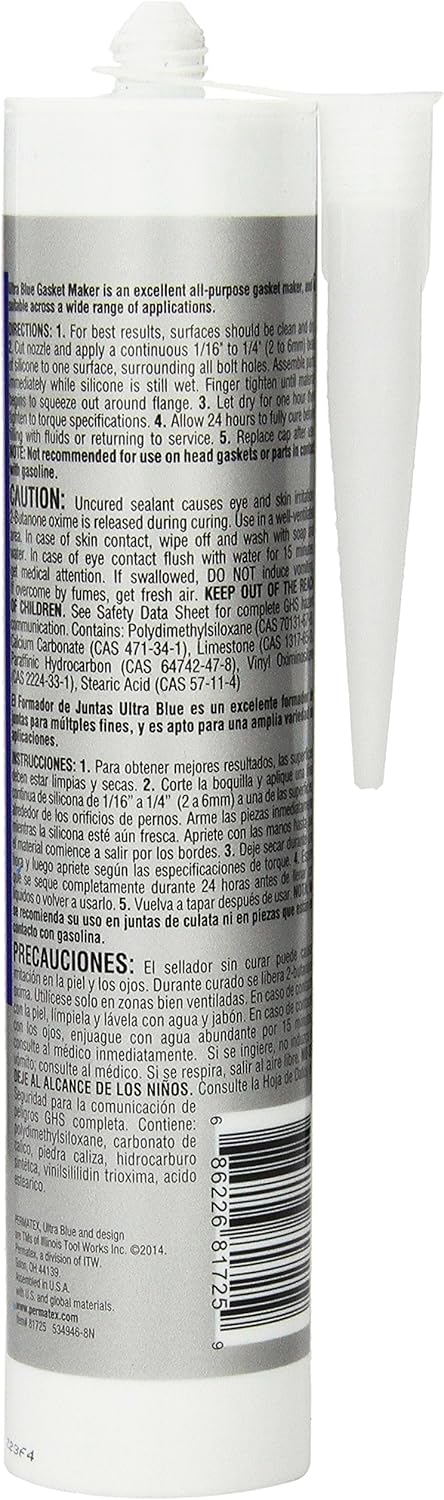 Permatex Ultra Blue Sensor-Safe RTV Silicone Gasket Maker