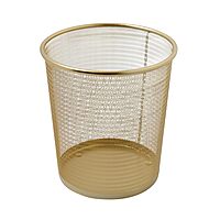 Martha Stewart Ryder Mesh Metal Trash Can, 4.5 Gallon, Gold